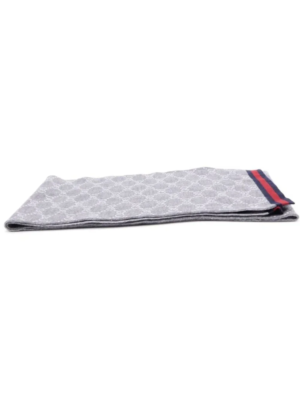 Gucci GG Sherry Line Wool Knit Scarf Gray